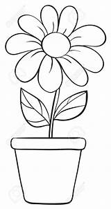 Pot Flower Drawing Clipart Drawings Flowers Coloring Sketch Pages Easy Kids 123rf Illustration Draw Background Getdrawings Simple Paintingvalley Visit Clipground sketch template