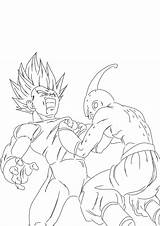 Buu Vegeta Coloring Pages Majin Vs Kid Absorb Library Clipart Comments Line sketch template