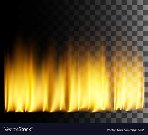 yellow fire abstract effect  transparent vector image