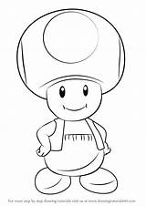 Toad Mario Super Draw Step Drawing Coloring Drawings Pages Easy Cartoon Character Bros Characters Kart Colouring Drawingtutorials101 Tutorials Luigi Cool sketch template