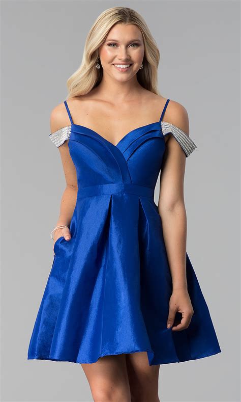 Royal Blue Taffeta Short Prom Dress Promgirl