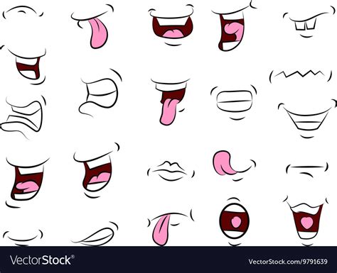 set  mouths cartoon   design royalty  vector