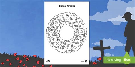 poppy wreath template colouring resources twinkl