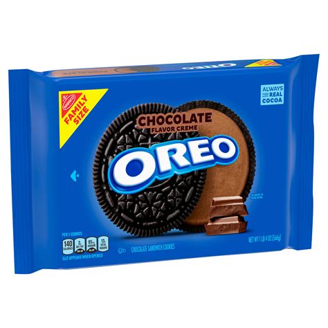 oreo chocolate flavored creme chocolate sandwich cookies family size