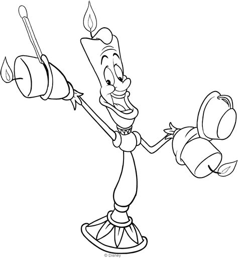 lumiere beauty   beast coloring pages