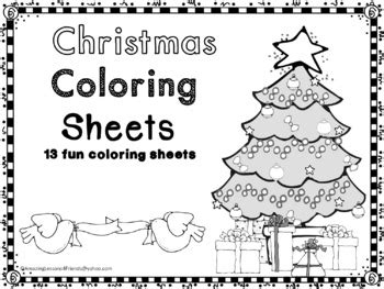 christmas coloring sheets  amazinglessonsfriends tpt