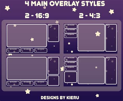 twitch overlay package starry night panels pack  etsy