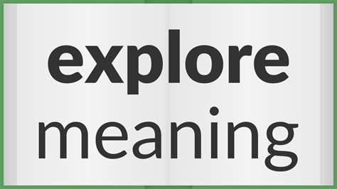 explore meaning  explore youtube