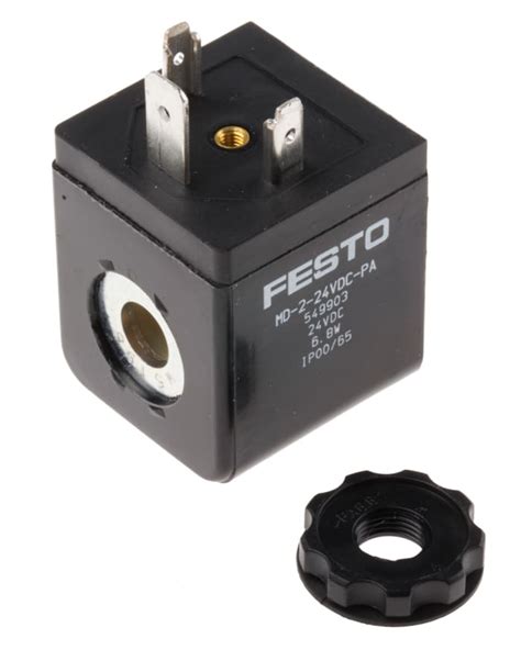 md  vdc pa festo festo solenoid coil  dc md  vdc pa   rs components