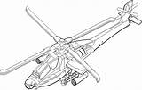 Helicopter Apache sketch template