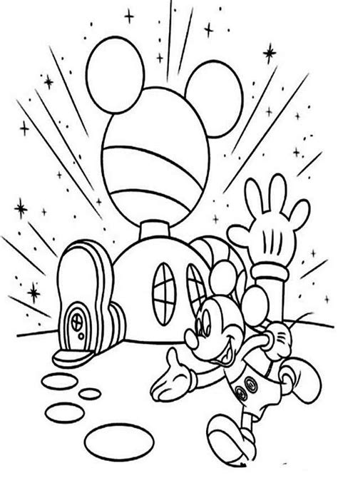 mickey  front   clubhouse coloring page kids play color