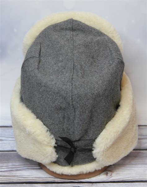 Winter Sheepskin Fur Hat Natural Ushanka Hat Russian Winter Etsy