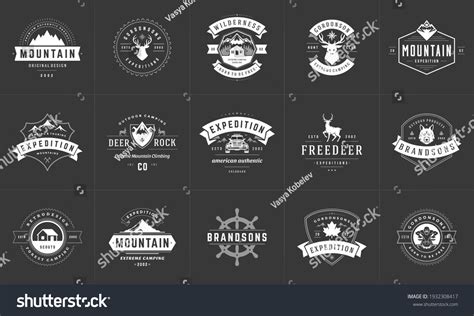 camping logos badges templates vector design stock vector royalty