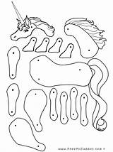 Coloring Unicorn Puppet Paper Pages Puppets Cut Pheemcfaddell Crafts Color Printable Template Make Colouring Unicorns Print Dolls Own Pattern Kids sketch template