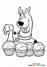 Doo Scooby Cupcakes Bluey Coloriage Muffin Muffins Pintar Colorings Shaggy Booba Escubidu sketch template