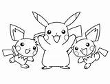Pokemon Coloring Pages Cute Pikachu Color Getcoloringpages sketch template