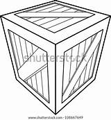 Crate Wooden Box Shutterstock Vector Stock Lightbox Save sketch template