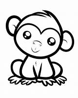 Singe Coloriage Monos Monkeys Singes Monito Coloriages Sencillos Pintar Langur Cactus Desde sketch template