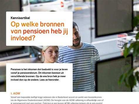 op welke bronnen van pensioen heb jij invloed