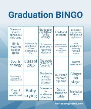 print  graduation bingo cards