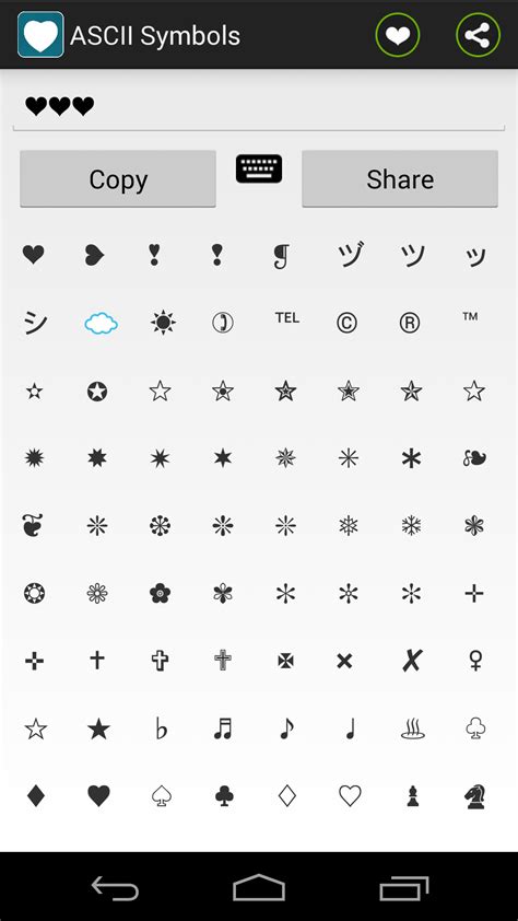 Ascii Text Symbols Top Android App By Sanketbafna