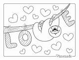 Sloth Valentine sketch template