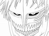Bleach Coloring Pages Ichigo Hollow Anime Manga Color Mask Template Getcolorings Lineart Getdrawings Printable Colorings sketch template