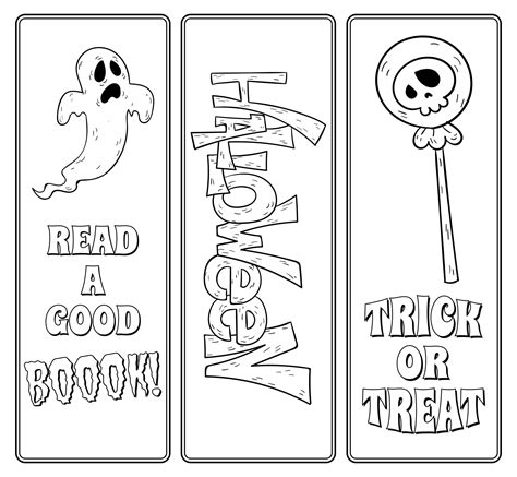 printable halloween bookmark coloring pages