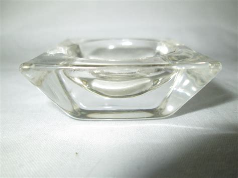 Antique Lot Of 6 Clear Glass Square Open Salt Cellars Tabletop