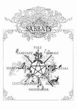 Coloring Wiccan Pages Wicca Pagan Sabbats Book Wheel Year Shadows Beltane Samhain Witchcraft Witch Cover Printables Beautiful Witches Adult Magick sketch template