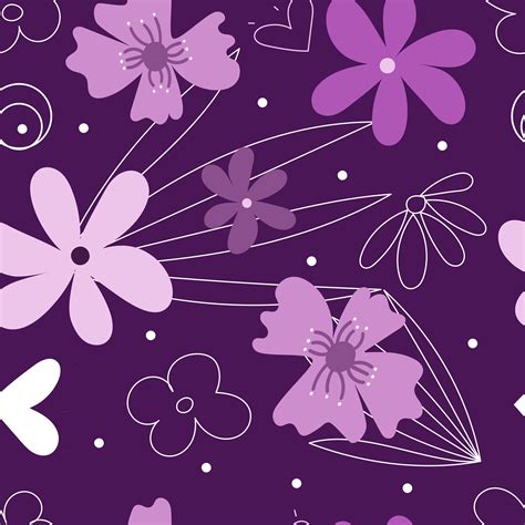 purple flower pattern  abstract modern shapes  vector art