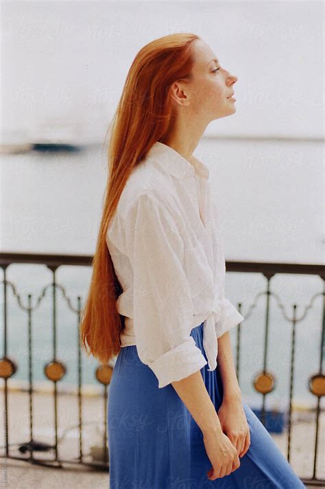 Profile Of The Woman With Extremely Long Ginger Hair By Lyuba Burakova
