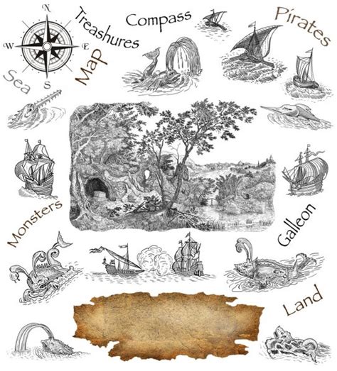 pirate map stock  royalty   pirate map images