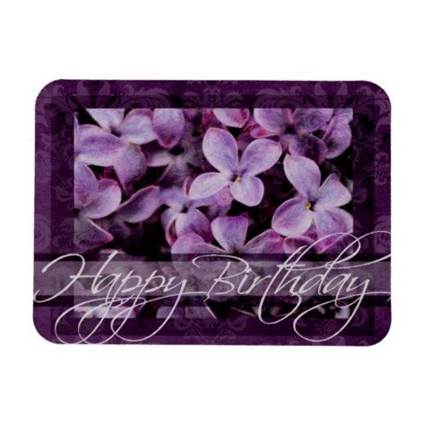 happy birthday lilac blossoms magnet zazzlecom floral birthday