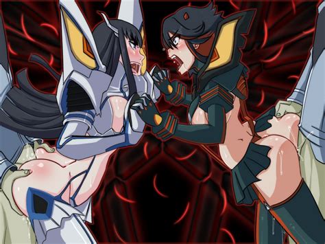 ass black hair blue eyes breasts cum kill la kill kiryuin