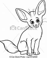 Fennec Fox Coloring Clipart Animal Vector Designlooter Illustration Stock Clipground sketch template