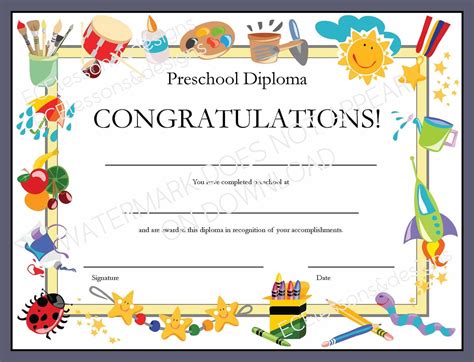 pre kindergarten certificate printable