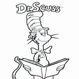 Coloring Seuss Hat Dr Cat Reading Pages Printable Books Colouring Color Book Print Birthday Surfnetkids Sheet Sheets Worksheets Getcolorings Top sketch template