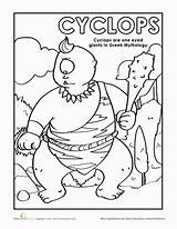 Cyclops Colouring sketch template