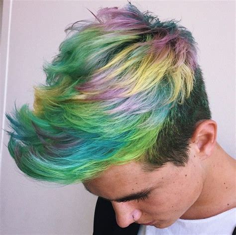 guy with multi colored hair♡ hairstyle dyed hair