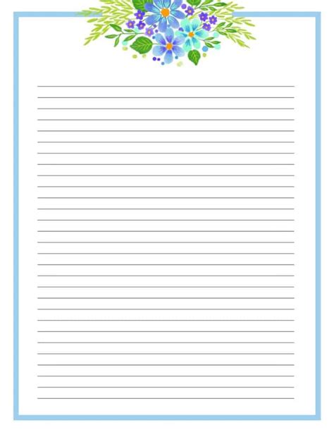 floral printable letter template  sheet printable letter paper