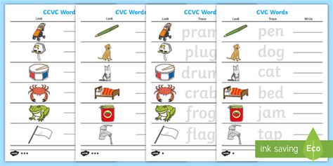 cvc ccvc  cvcc worksheet english worksheet twinkl