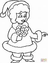 Coloring Mrs Santa Pages Printable Drawing sketch template