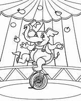 Circus Coloring Unicycle Pages Elephant Drawing Getdrawings Kneeling Audience Ride Template Place Color sketch template