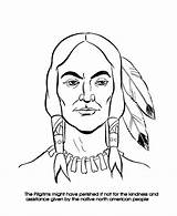 Coloring Thanksgiving Pages First Indian Squanto Native American Pilgrim Pilgrims Sheets Printable Printables Indians History Bible Preschoolers Kids Activity Drawing sketch template