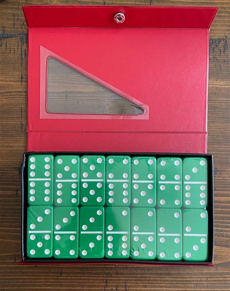 dominos personnalises double  green domino set etsy