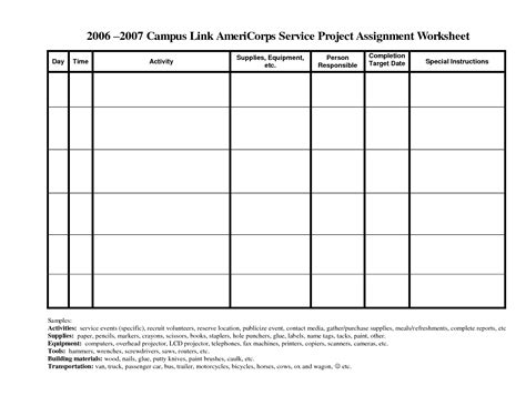 task worksheet template worksheetocom