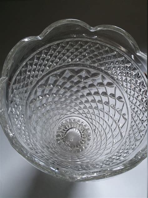 Tall Large Lead Crystal Clear Vase With Diamond Lattice Design Etsy