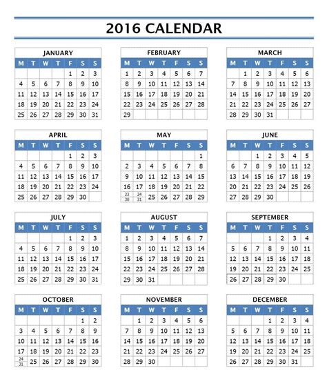 year calendar template