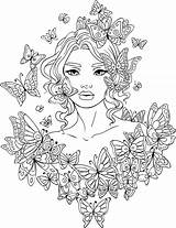 Coloring Lady Pages Getcolorings Female sketch template